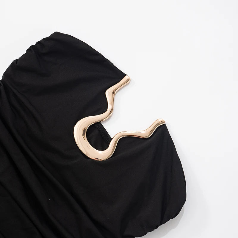 Metallic-Accent Strapless Bodycon Dress VestiVogue