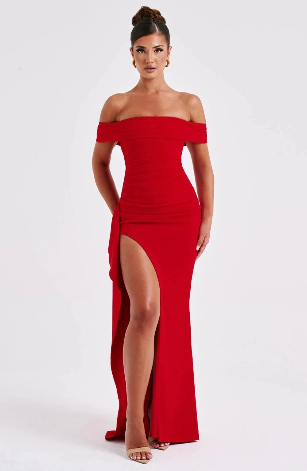 High Split One-Shoulder Dress