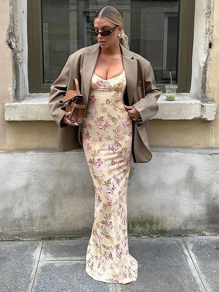 Spring Floral Maxi Dress VestiVogue