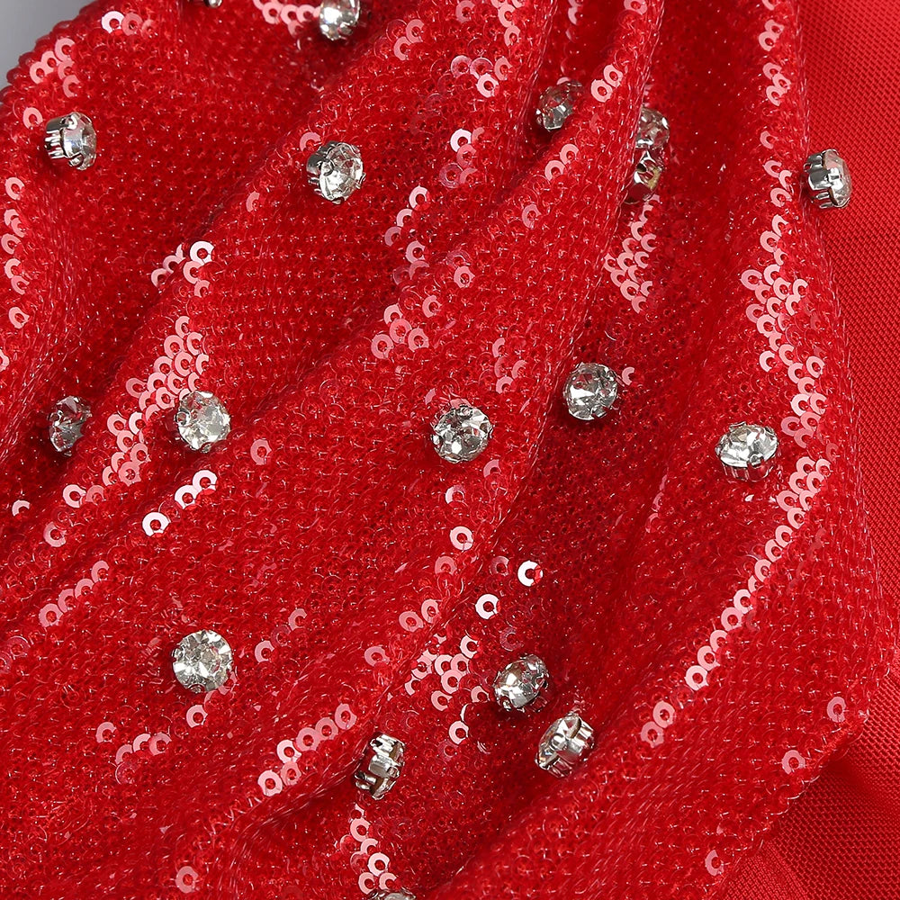 One-Shoulder Sequin Maxi Dress VestiVogue