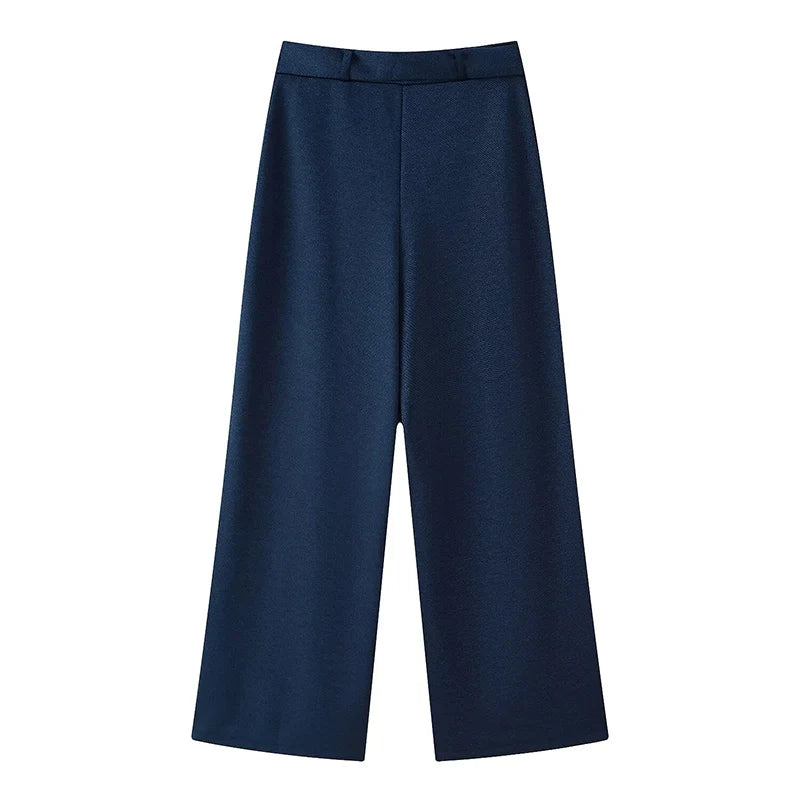 Chic Two-Piece Buttoned Top and Flare Trousers Set VestiVogue