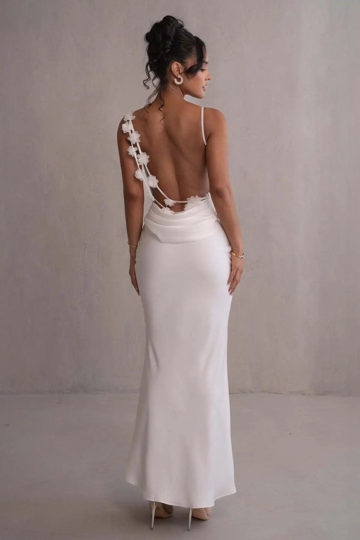 Bridesmaids Backless Flower Dress VestiVogue
