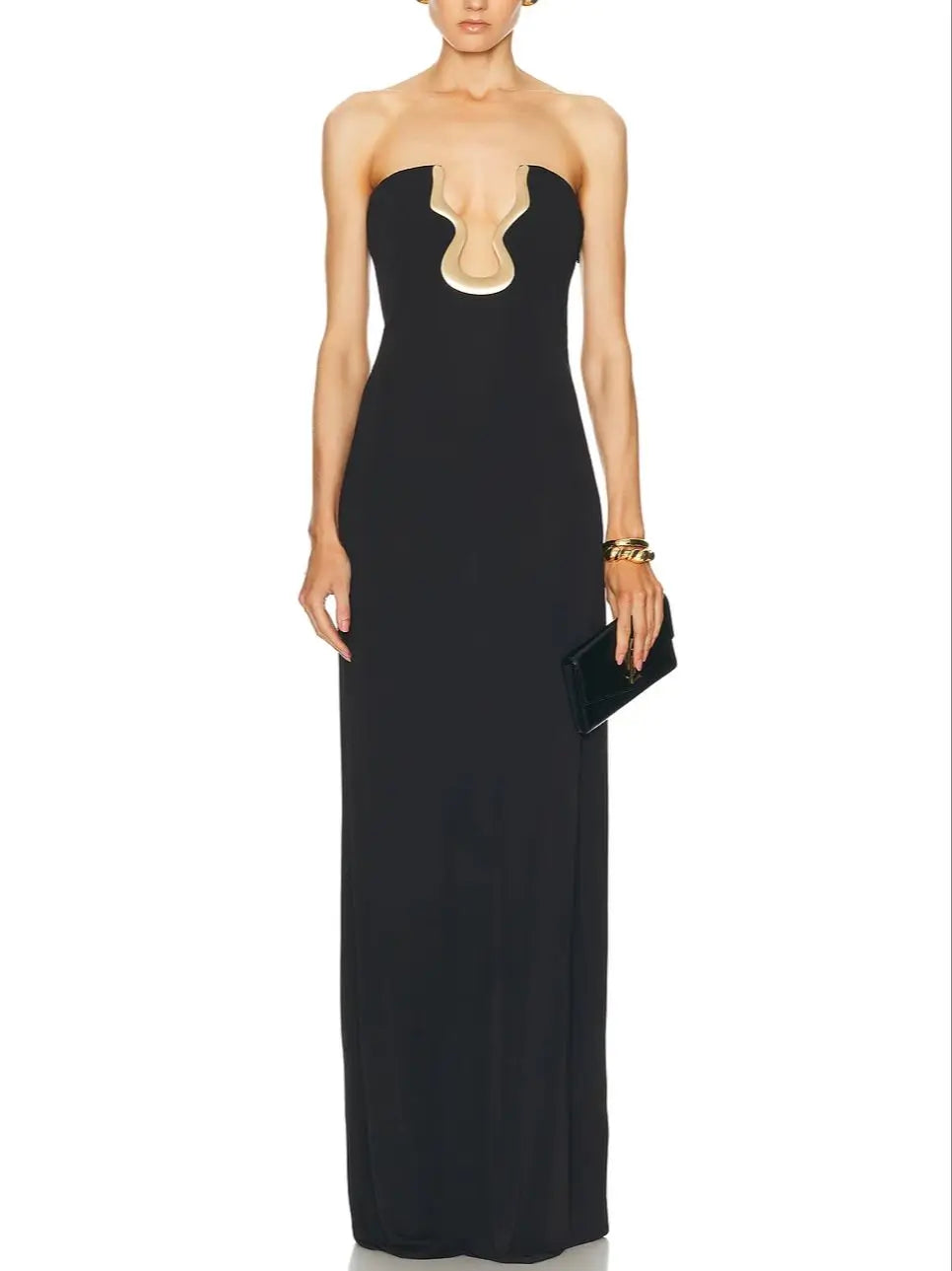 Black Strapless Maxi Bandage Dress VestiVogue