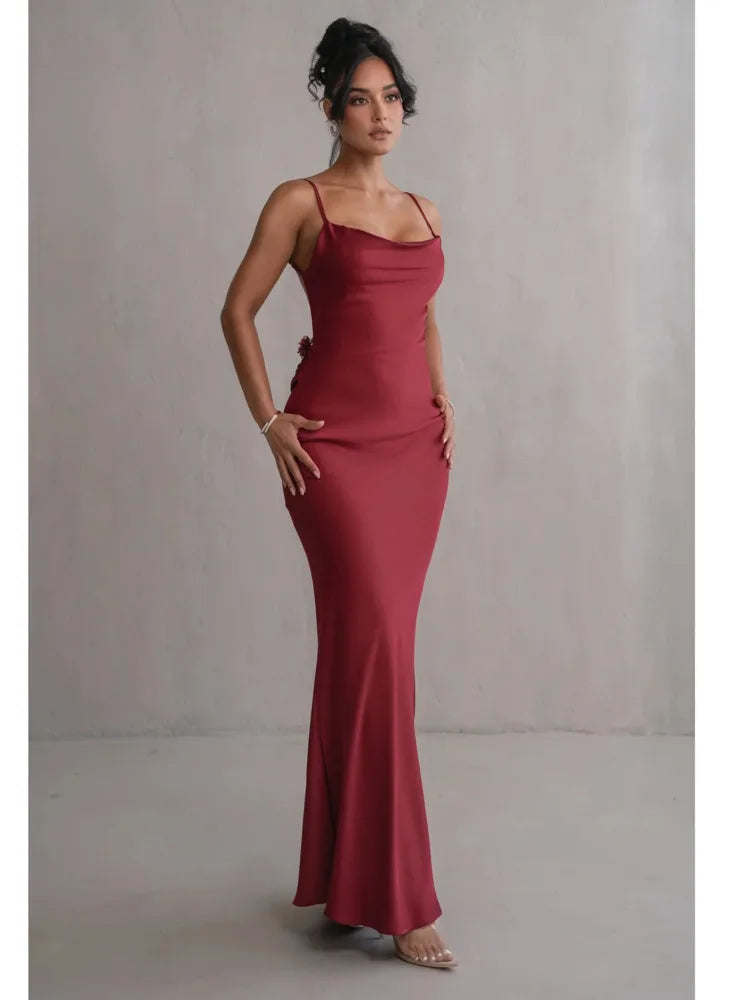 Bridesmaids Backless Flower Dress VestiVogue