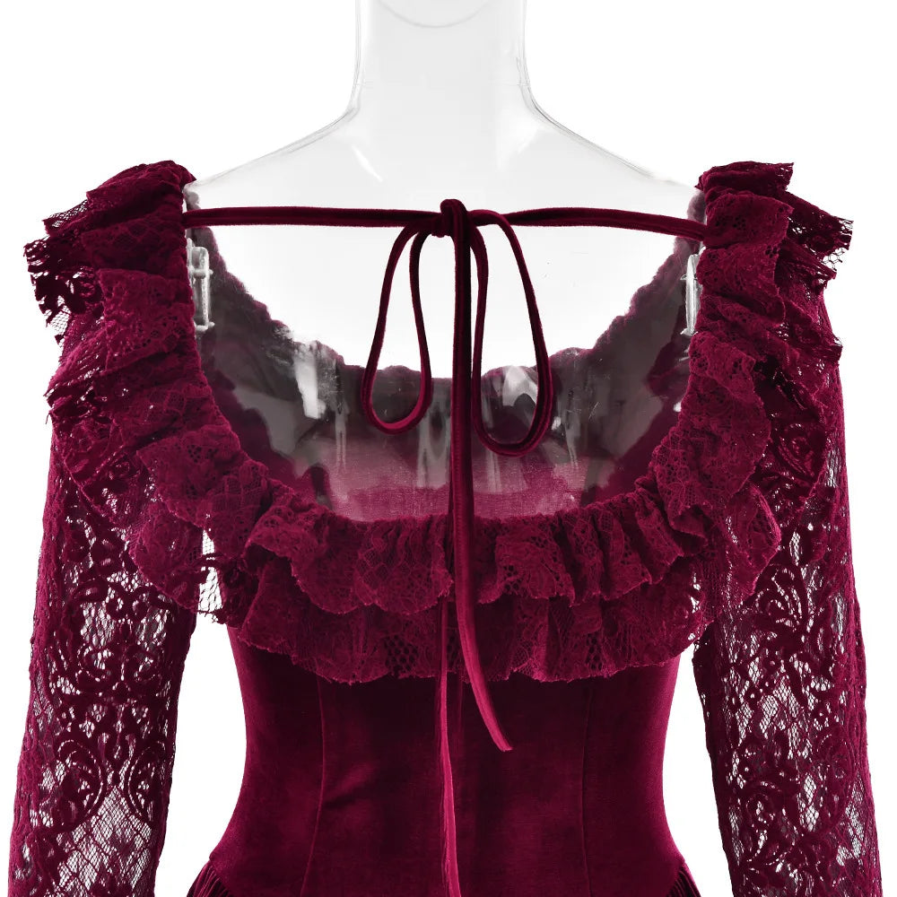 Lace Elegance Long Sleeve Mini Dress VestiVogue