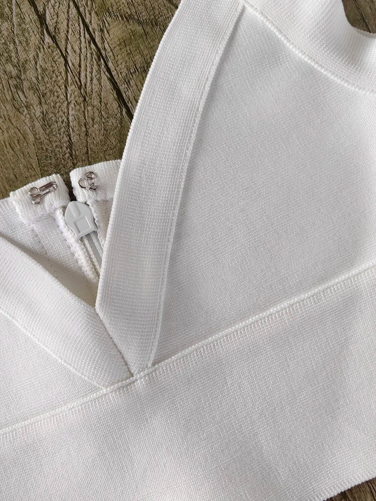 Plunge V Bandage Crop Top VestiVogue