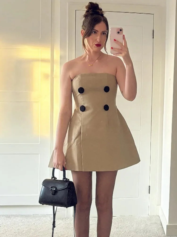 Chic A-Line Off-Shoulder Mini Dress VestiVogue