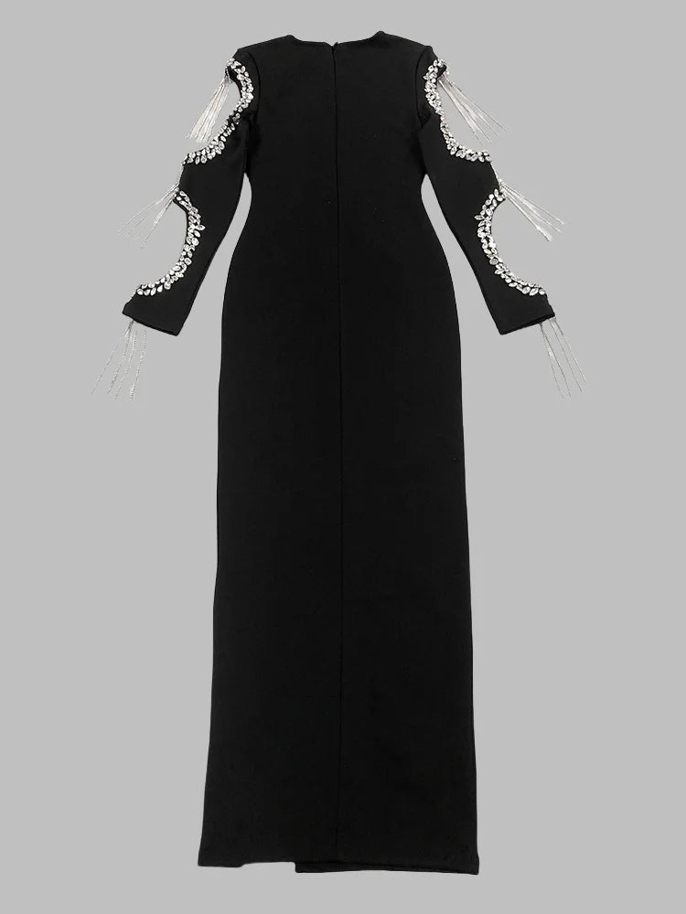 Crystal Diamond Cut-Out Bandage Dress VestiVogue