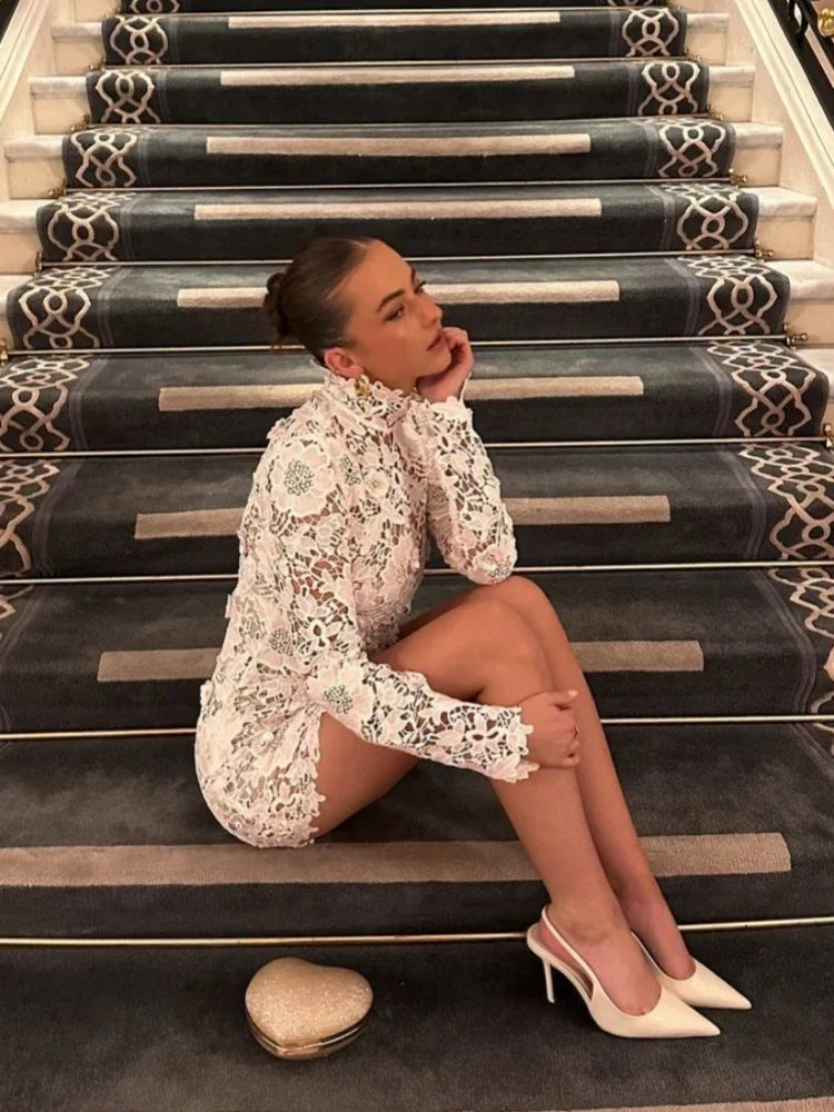 Lace Patchwork Bodycon Mini Dress VestiVogue