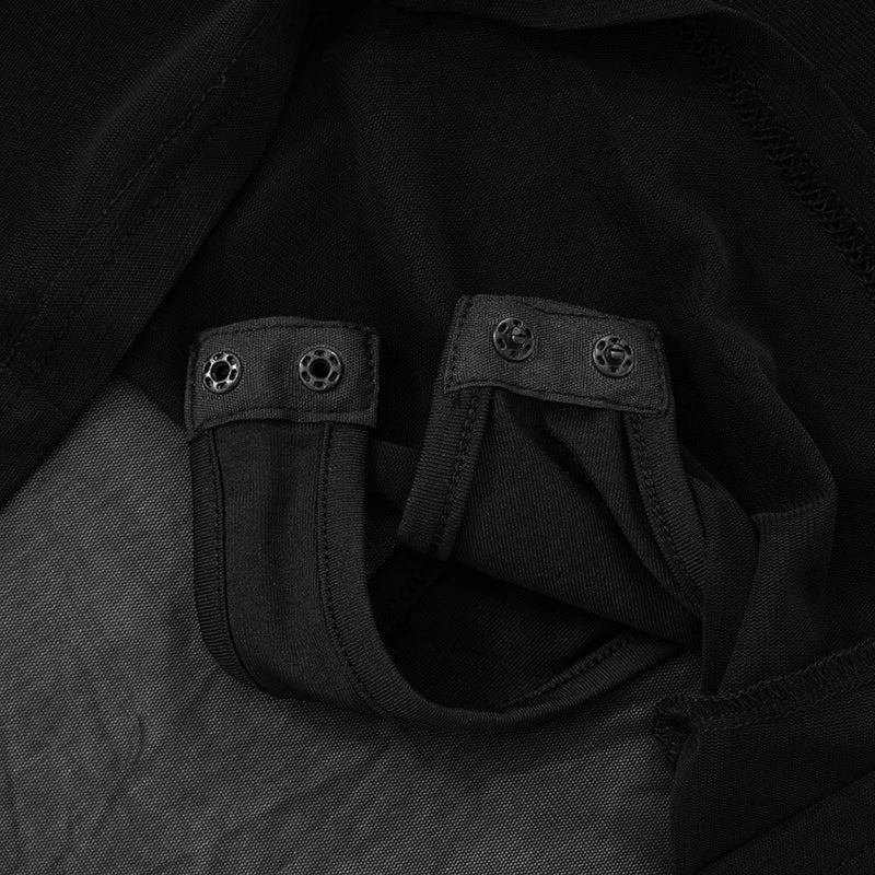 Strapless Backless Mesh Patchwork Dress with Waist Definition VestiVogue