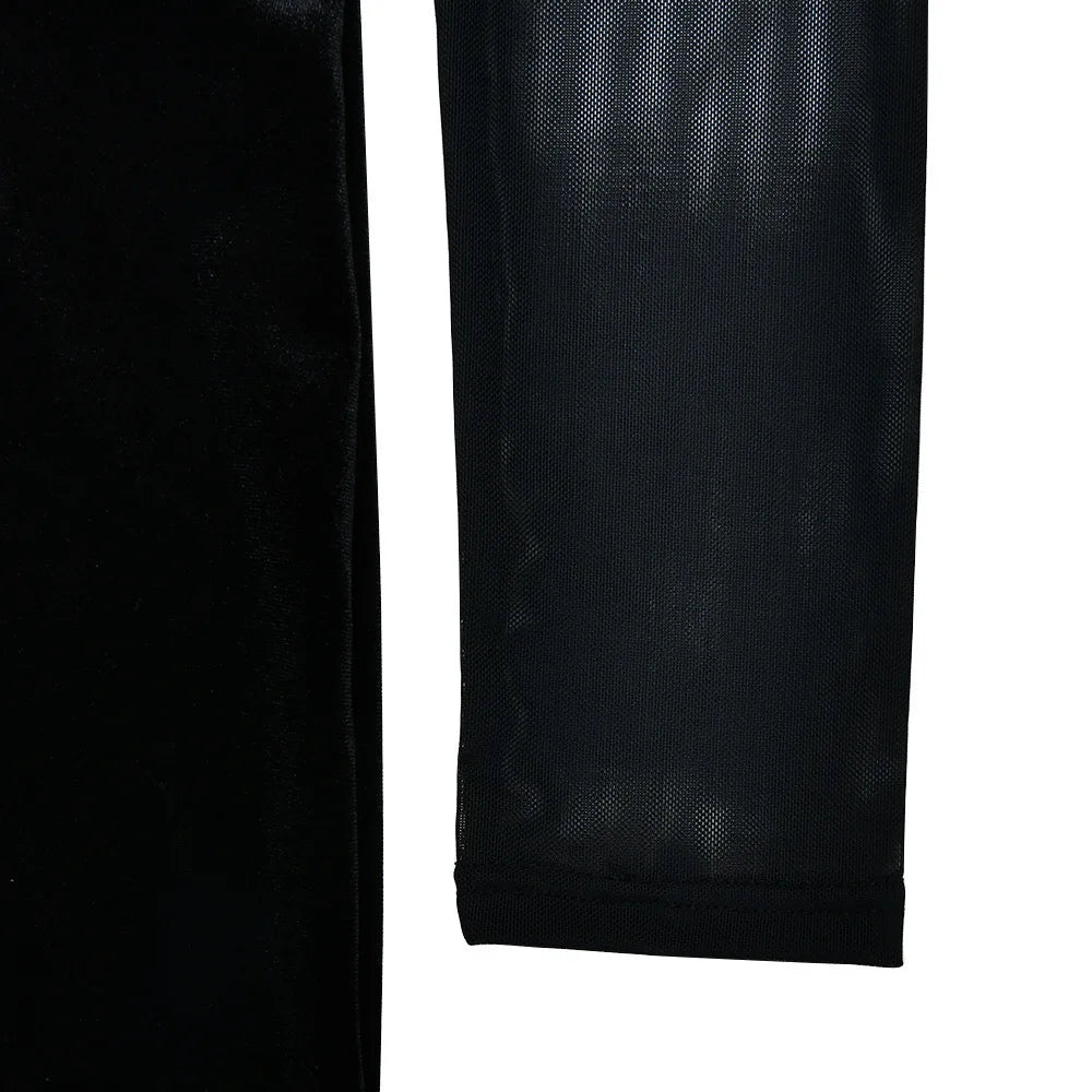 Sleek Mesh Turtleneck Bodycon Dress VestiVogue