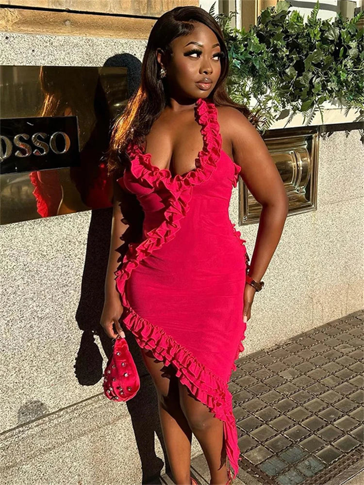 Elegant Mesh Mini Dress with Slash Neck and Crossed Hip Design VestiVogue