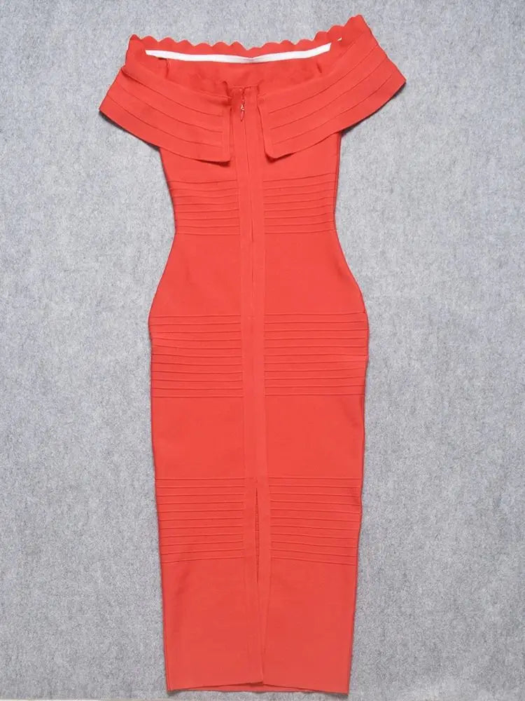 Luxury Red Bandage Dress with Ruffles VestiVogue