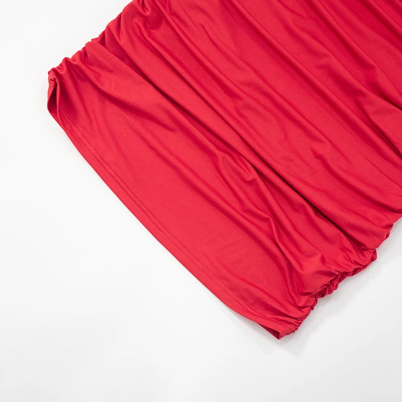 Asymmetric One-Shoulder Pleated Camisole Dress VestiVogue