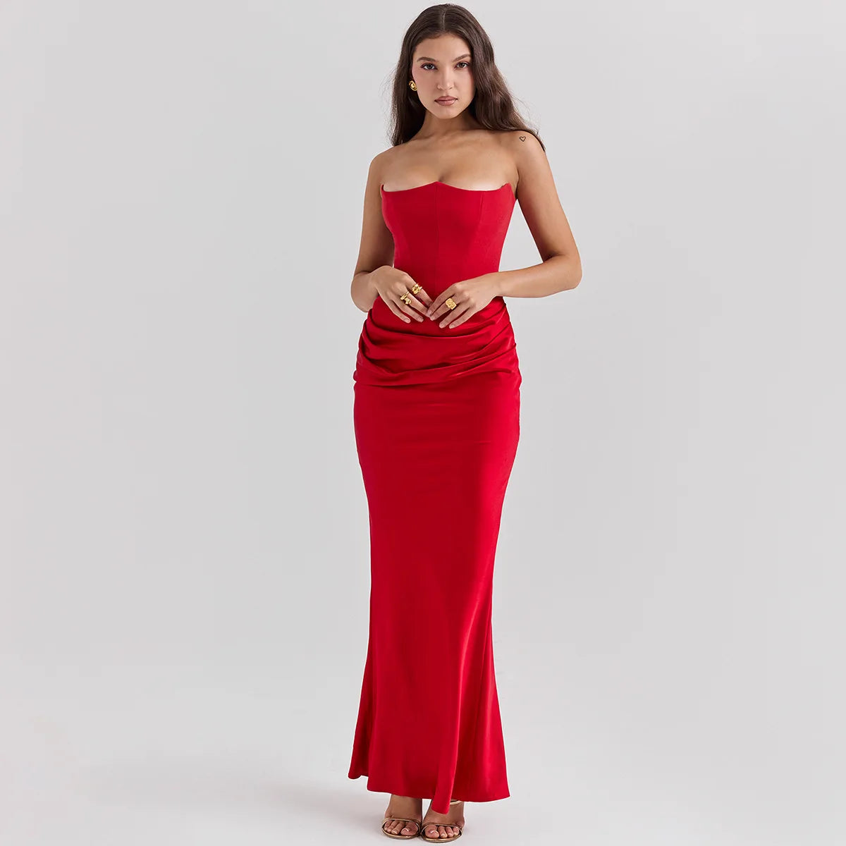 Satin Backless Bodycon Party Dress VestiVogue