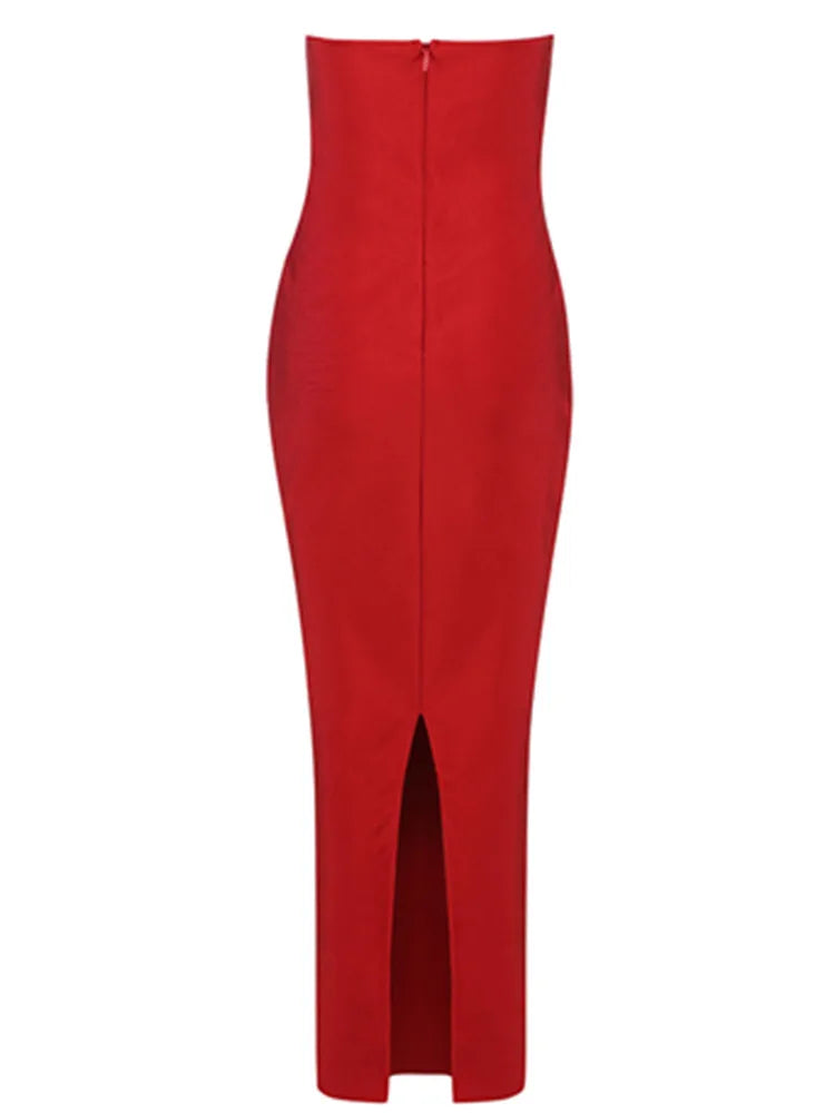 Strapless Backless Black Bandage Dress VestiVogue