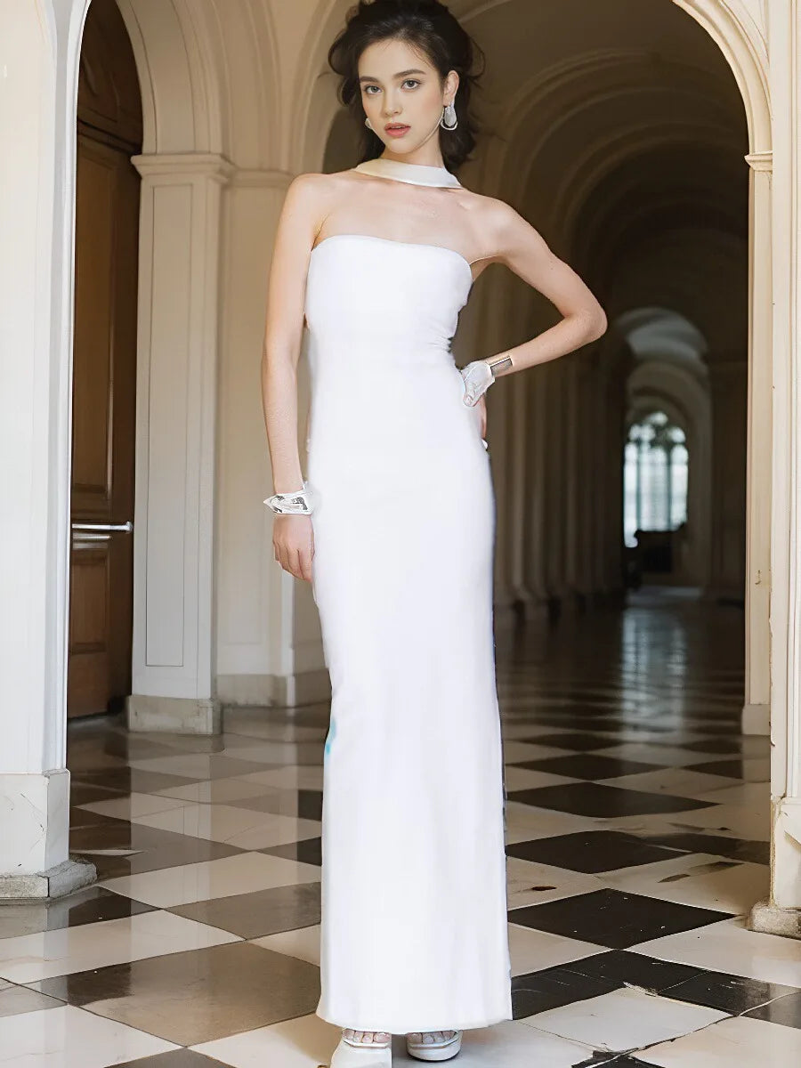 Sleek Backless Halter Bandage Maxi Dress VestiVogue