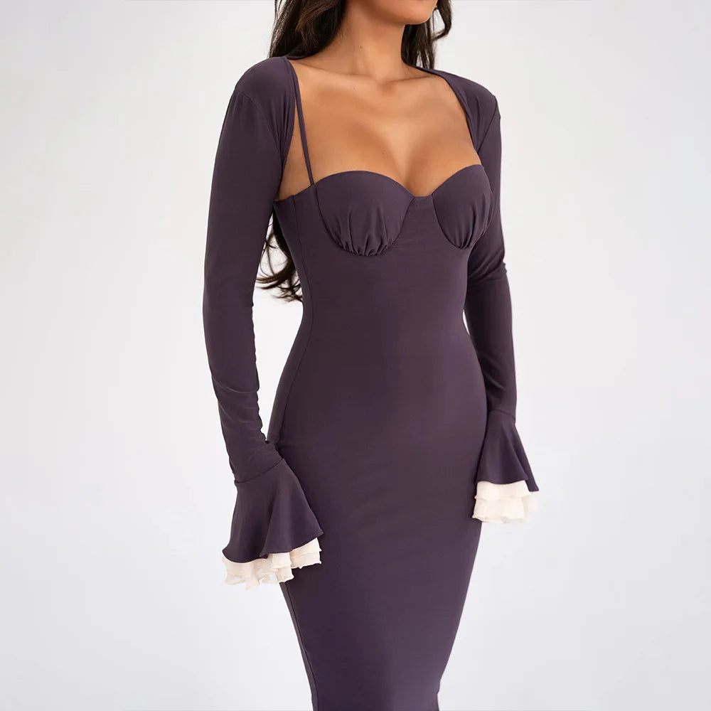 Flare Sleeve Bodycon Party Dress VestiVogue