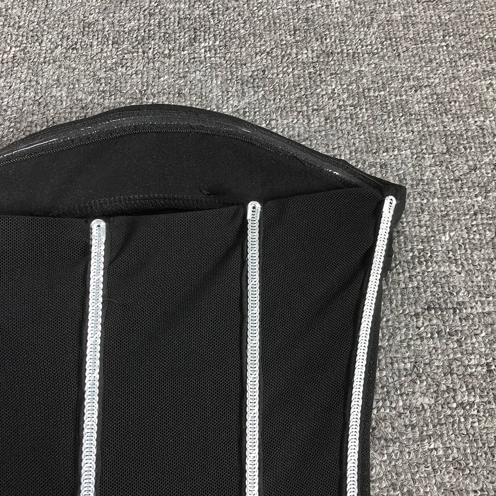 Strapless Mesh Sequin Bodycon Dress VestiVogue