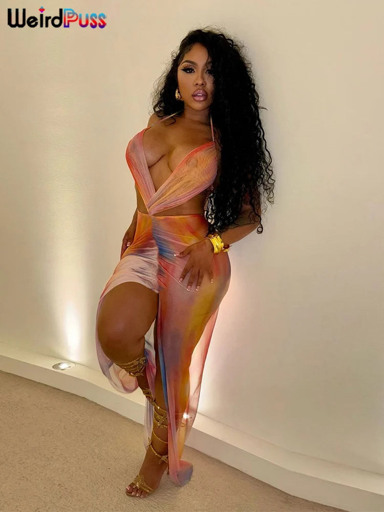 Irregular Ruched Ankle-Length Dress VestiVogue Orange M