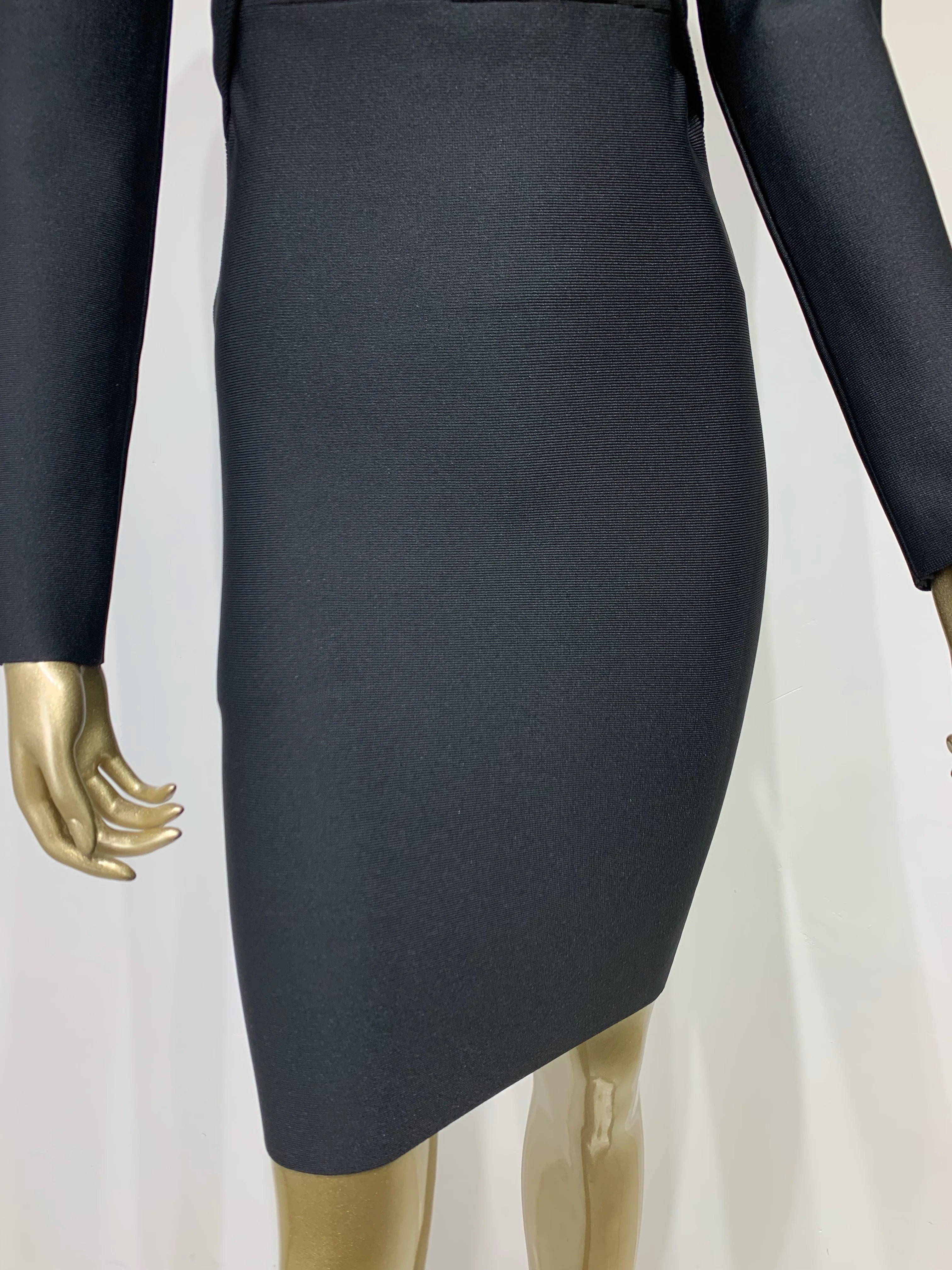 Elegant Black Sequined Bodycon Mini Dress with Hollow-Out Design VestiVogue