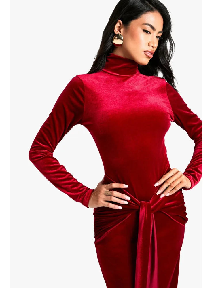 Velvet Bodycon Dress VestiVogue