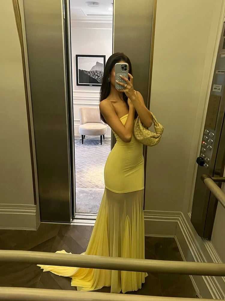 Elegant Ankle-Length Lace Dress VestiVogue