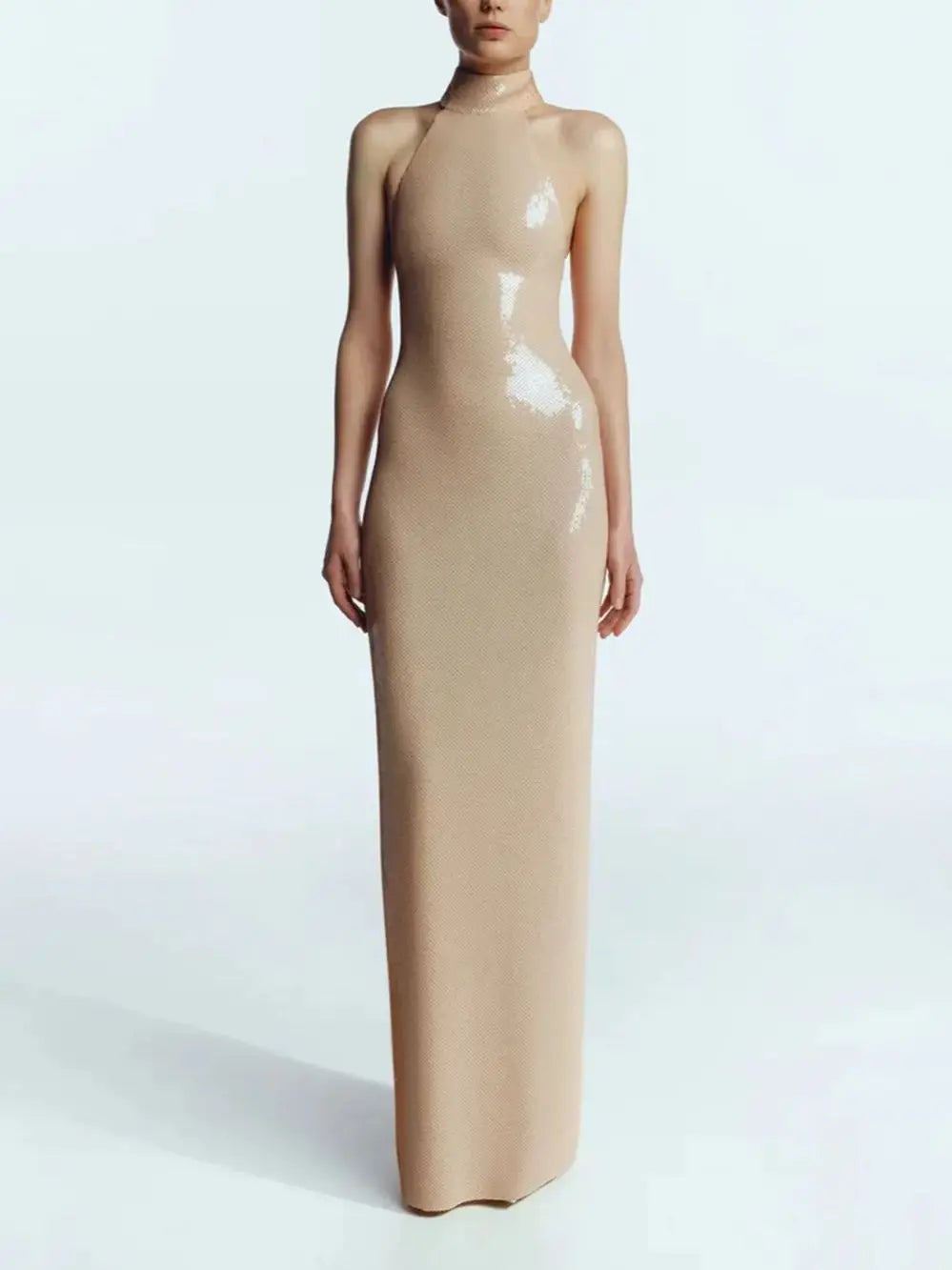 Sequin Bodycon Dress VestiVogue Beige L