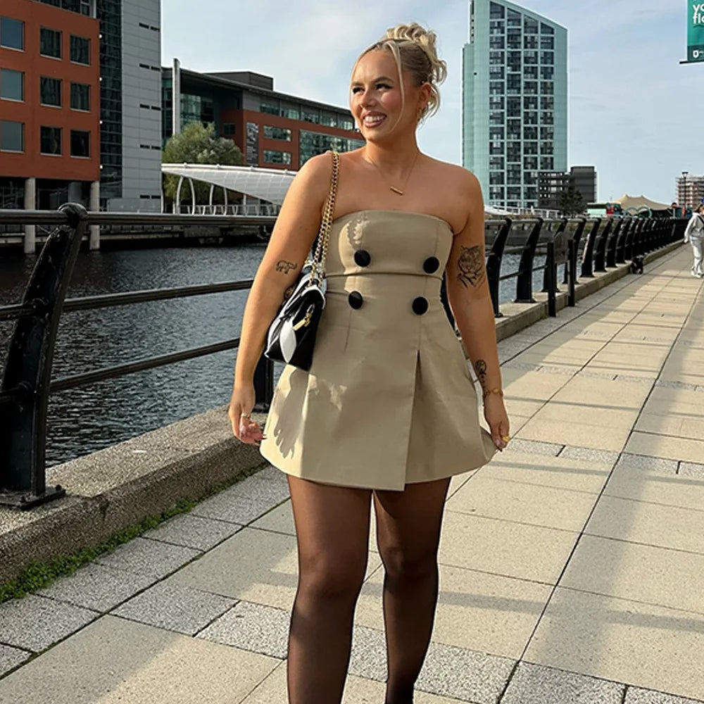 Chic A-Line Off-Shoulder Mini Dress VestiVogue