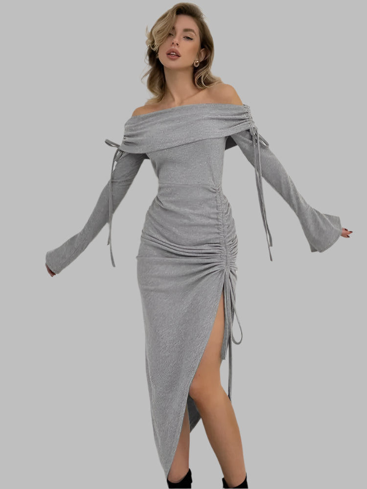 Elegant Lace-Up Sheath Dress VestiVogue