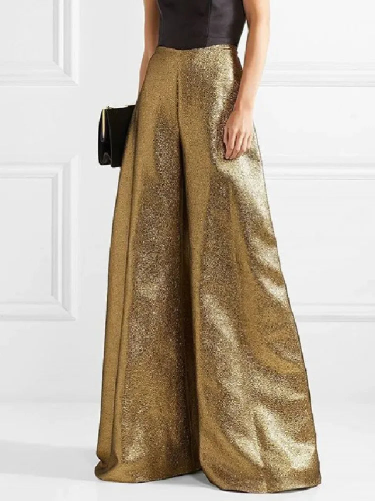 Sophisticated High Waist Wide Leg Trousers VestiVogue