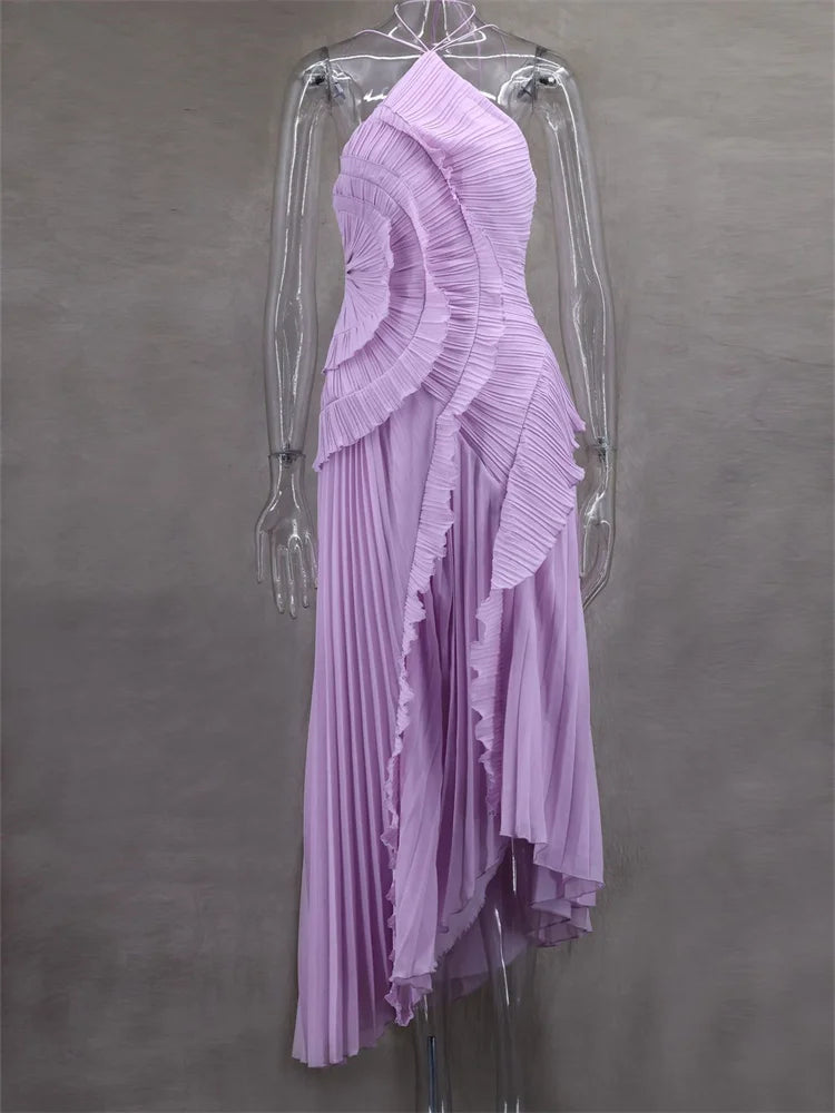 Halter Off-Shoulder Beach Maxi Dress VestiVogue