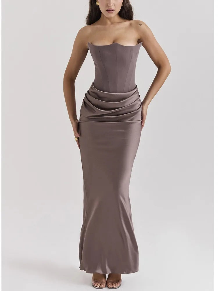 Satin Backless Bodycon Party Dress