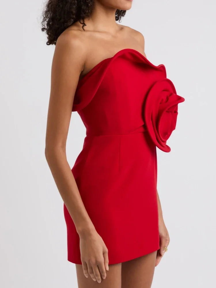 Floral Temptation Strapless Mini Dress VestiVogue