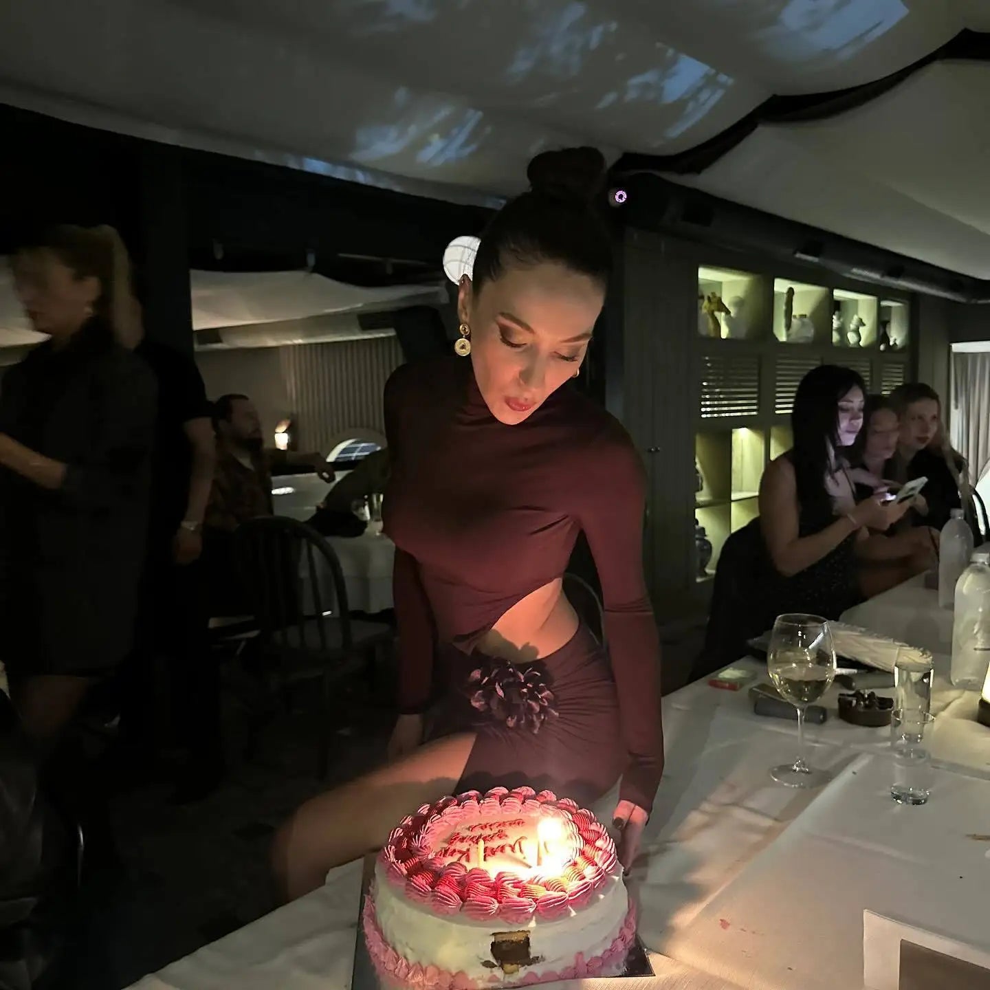 Elegant 3D Floral Bodycon Evening Dress