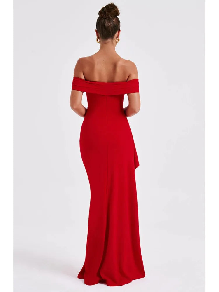 High Split One-Shoulder Dress VestiVogue