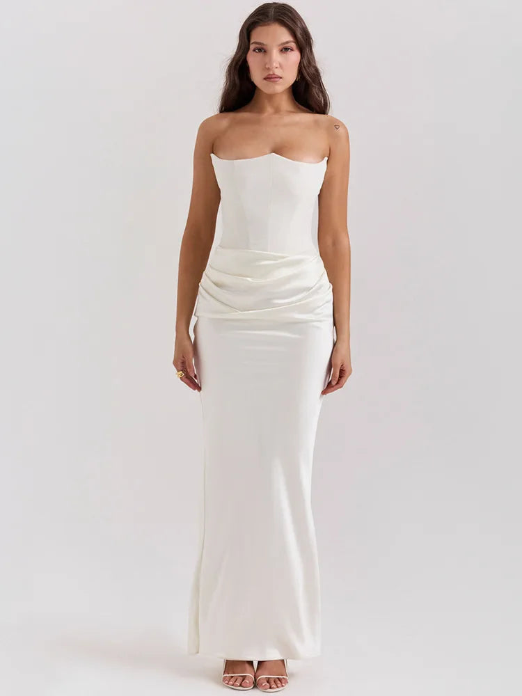 Satin Backless Bodycon Party Dress VestiVogue