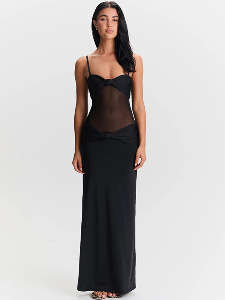 Ruched Mesh Camisole Dress VestiVogue