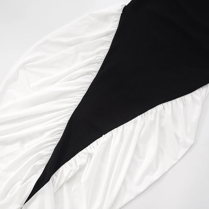 Backless Colour Block Pleated Maxi Dress VestiVogue