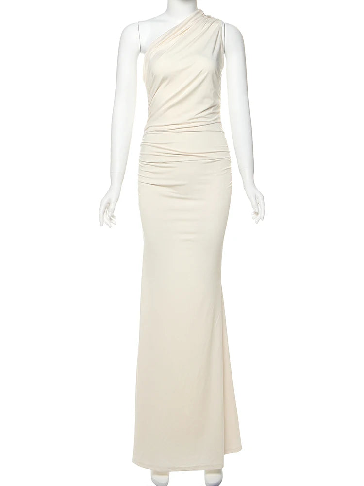 Elegant One-Shoulder Summer Dress VestiVogue