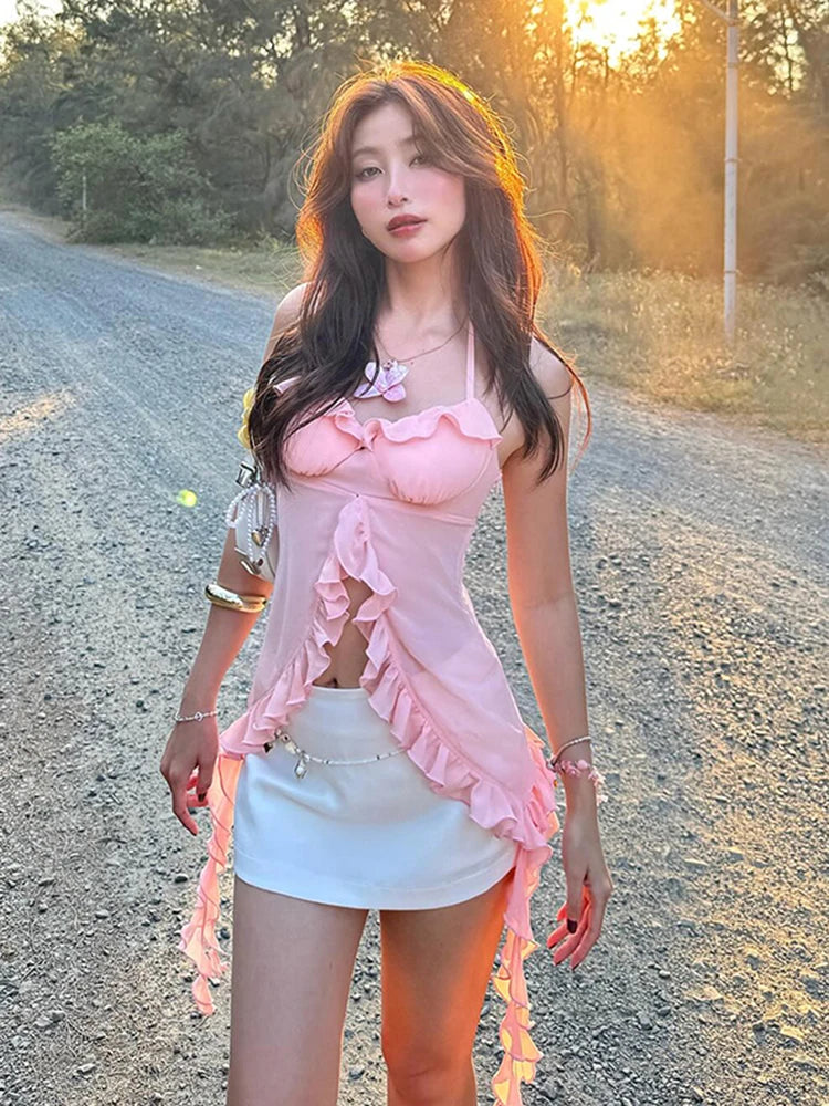 Chic Patchwork Halter Top VestiVogue