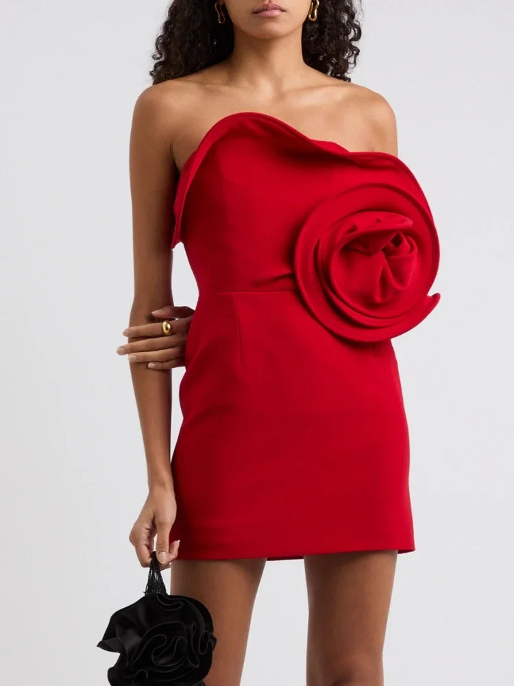 Floral Temptation Strapless Mini Dress VestiVogue