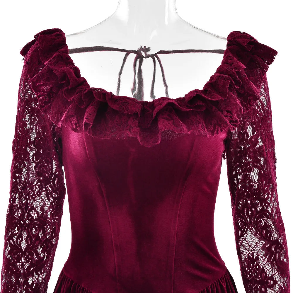 Lace Elegance Long Sleeve Mini Dress VestiVogue