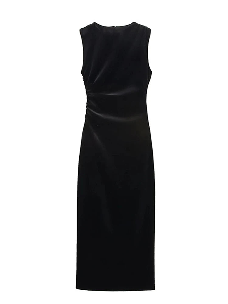 Velvet Hip Package Maxi Dress for Women VestiVogue