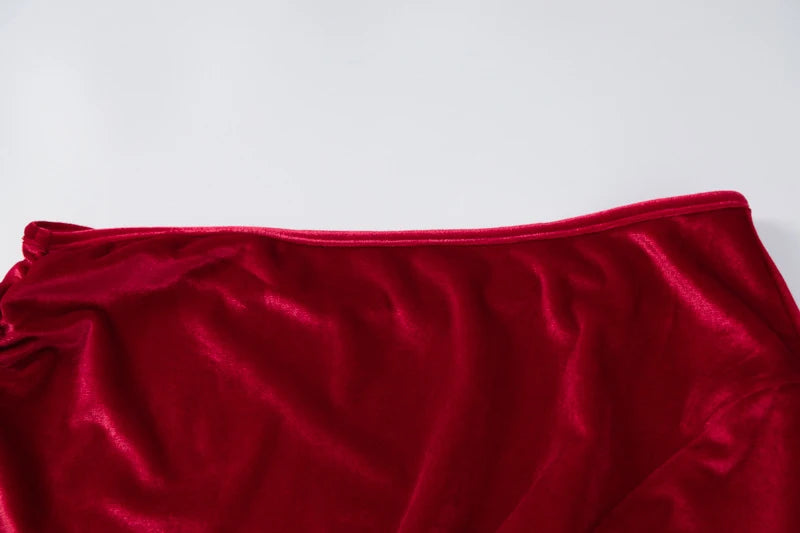 Velvet Bodycon Midi Dress with Split VestiVogue