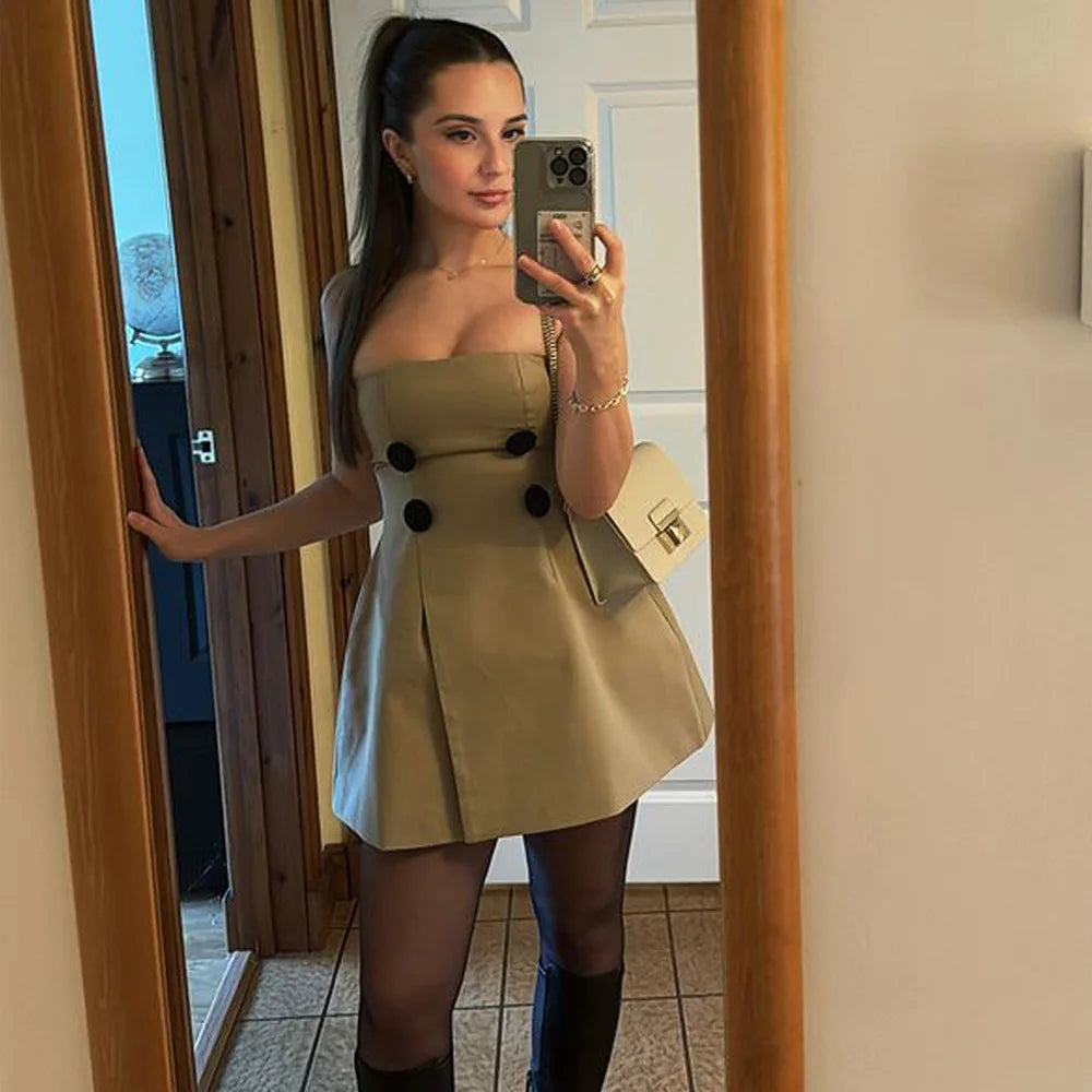 Chic A-Line Off-Shoulder Mini Dress VestiVogue