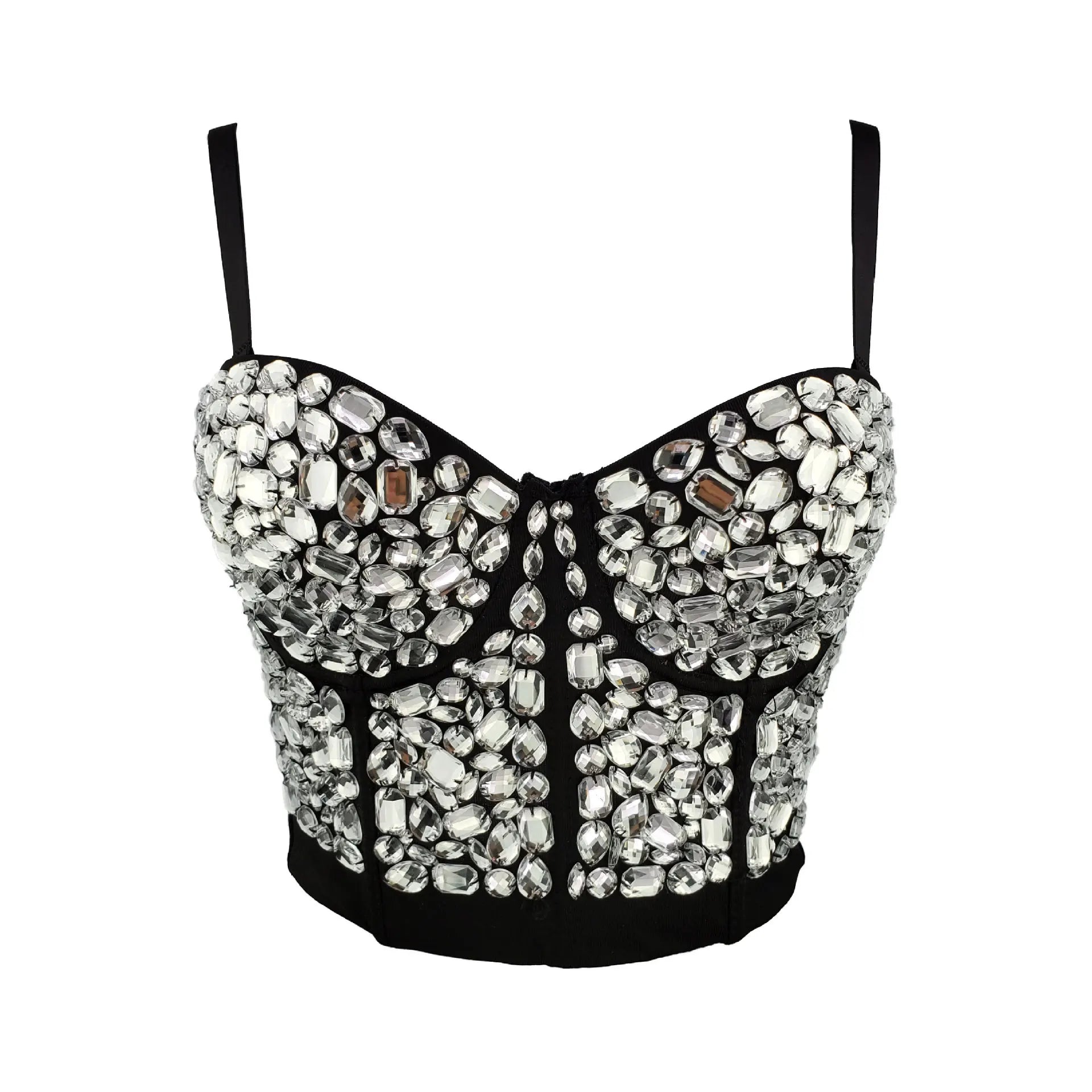 Sequined Cotton Cami - Black VestiVogue