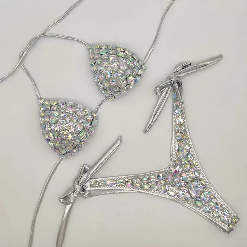 bikini set with diamond rhinestones VestiVogue  