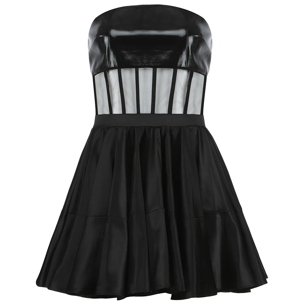 Strapless Black Mini Party Dress VestiVogue