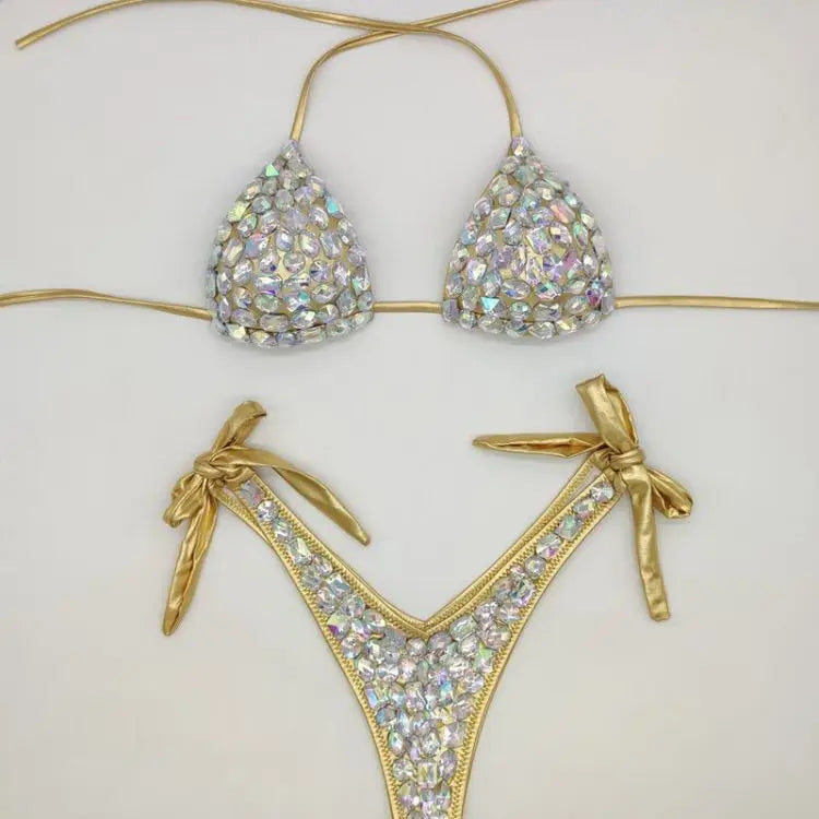 bikini set with diamond rhinestones VestiVogue  